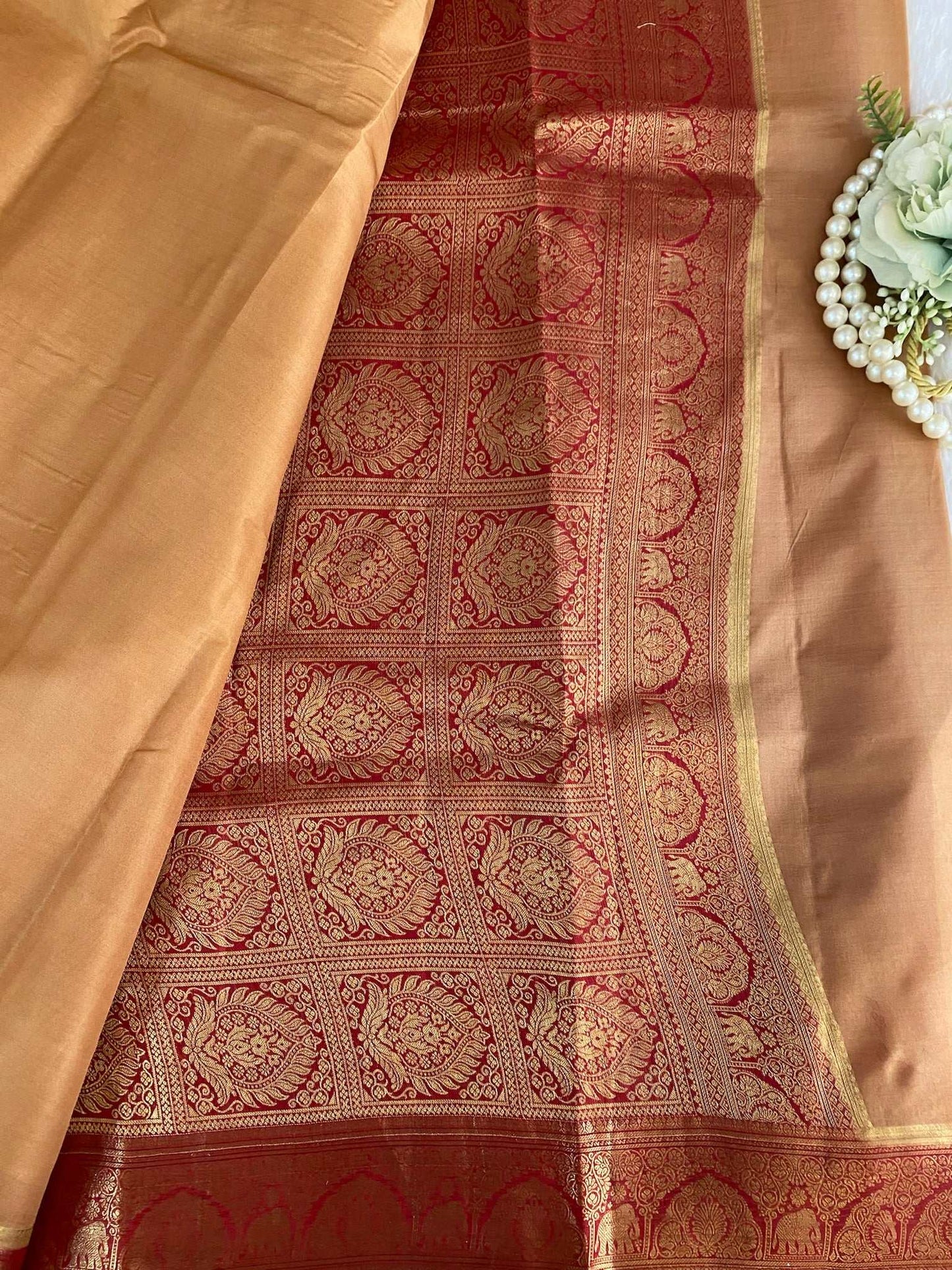 badge Green Zariwork Pure Silk Saree