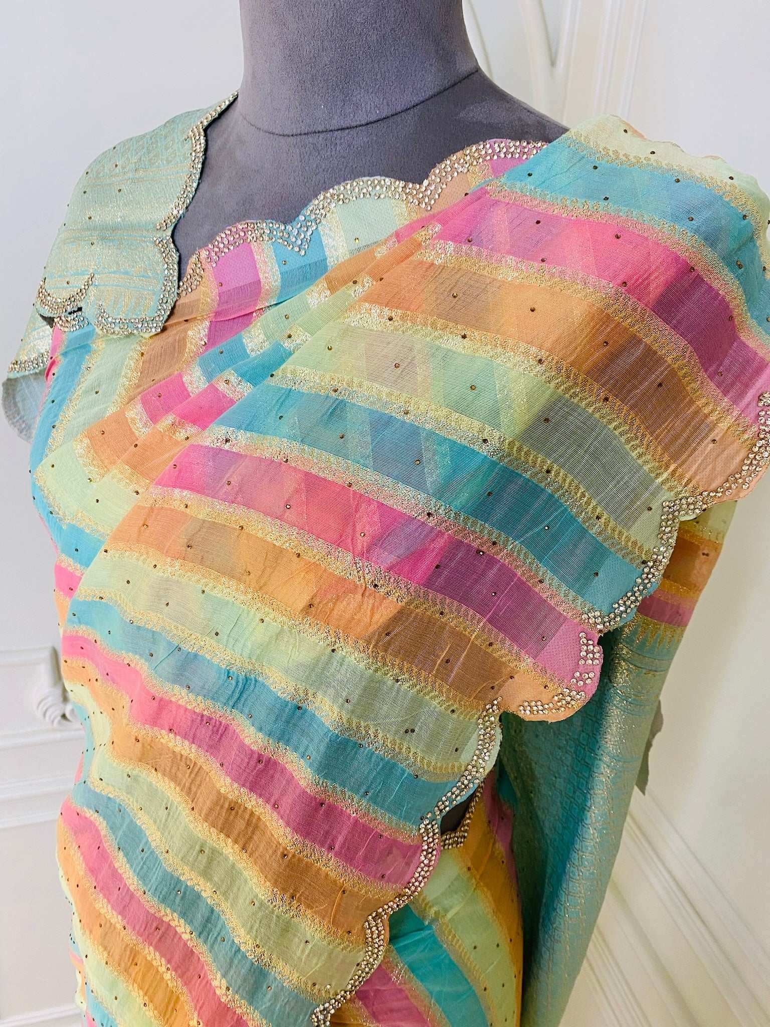 Multi-Color Organza Saree