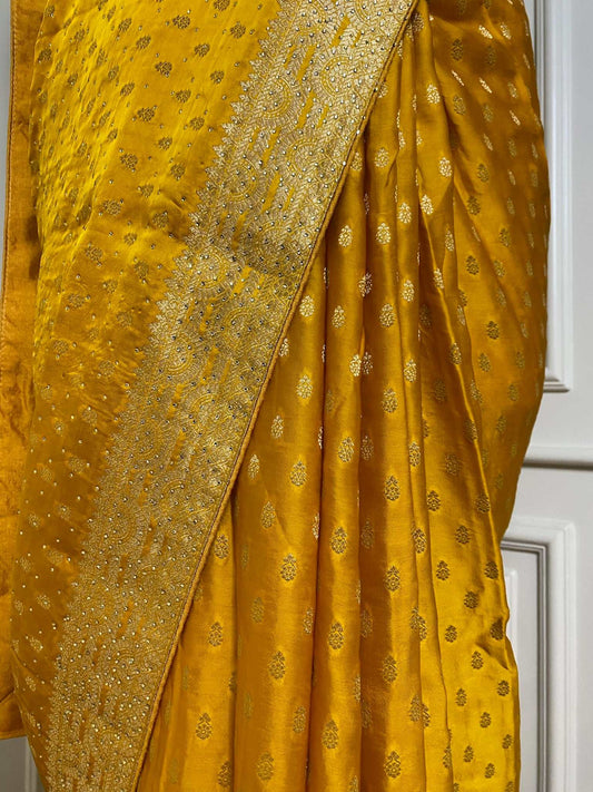 Khaddi Silk Mustard Saree