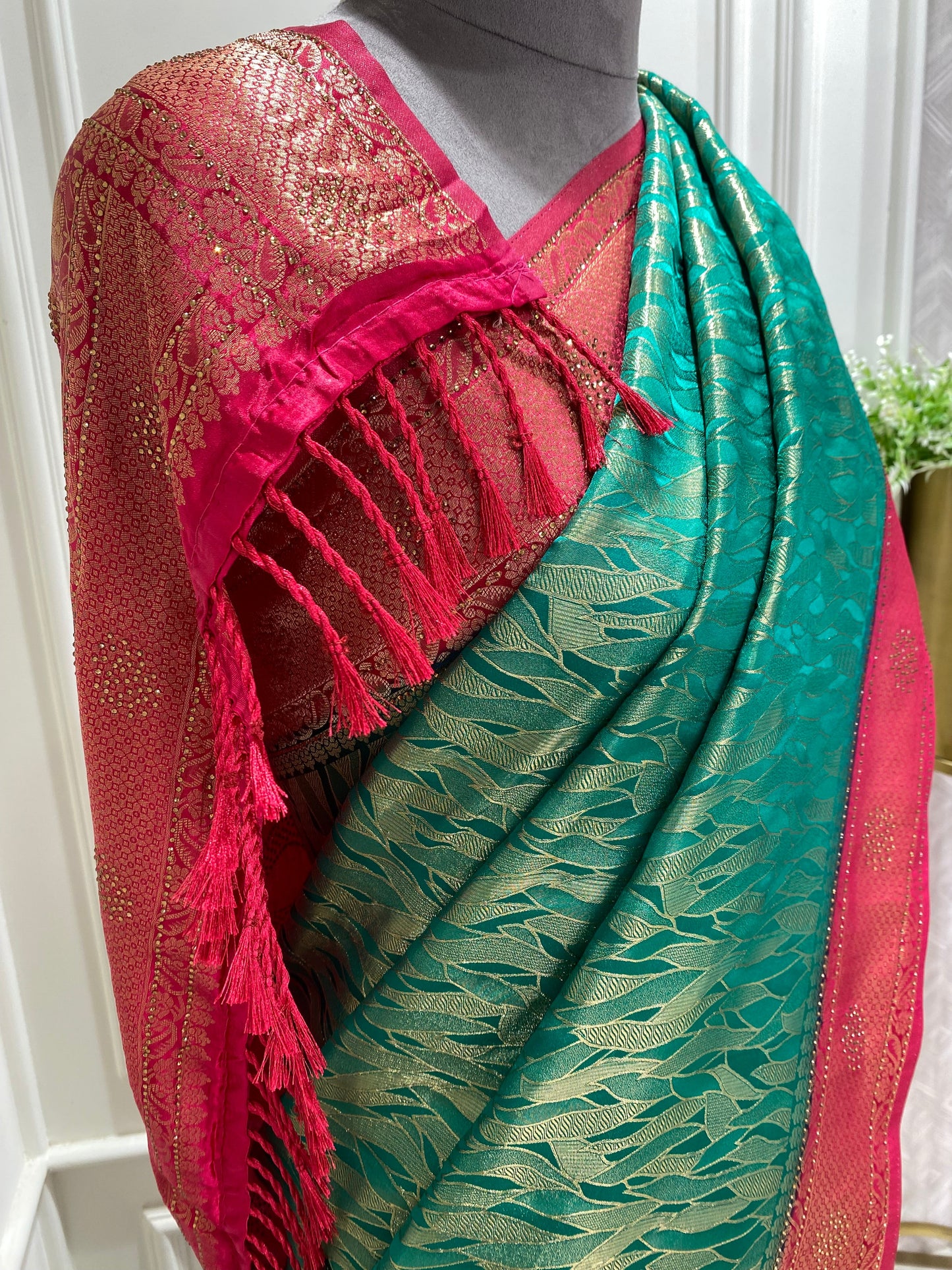 Soft silk saree with contrast border