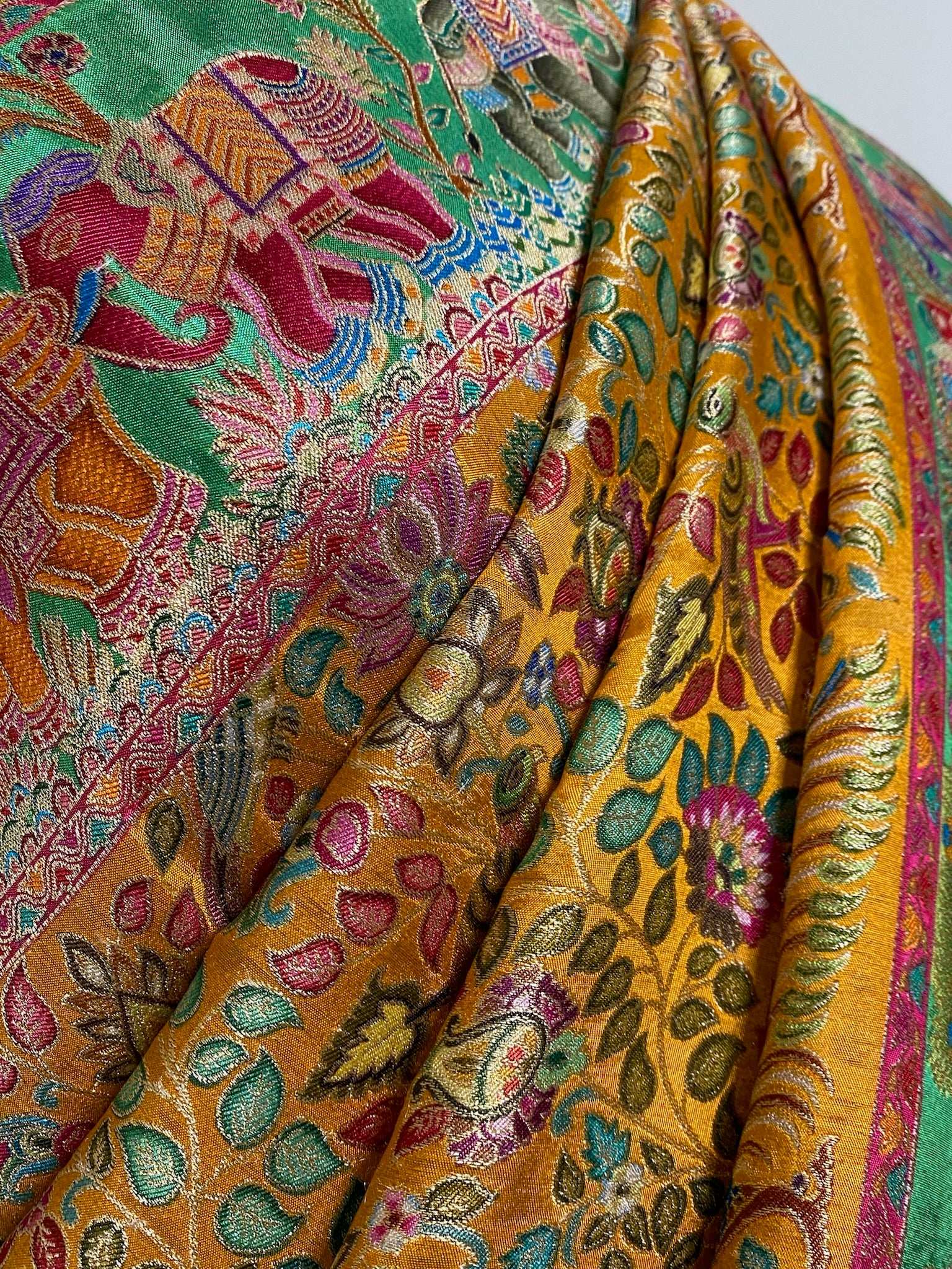 Multi weaving silk saree