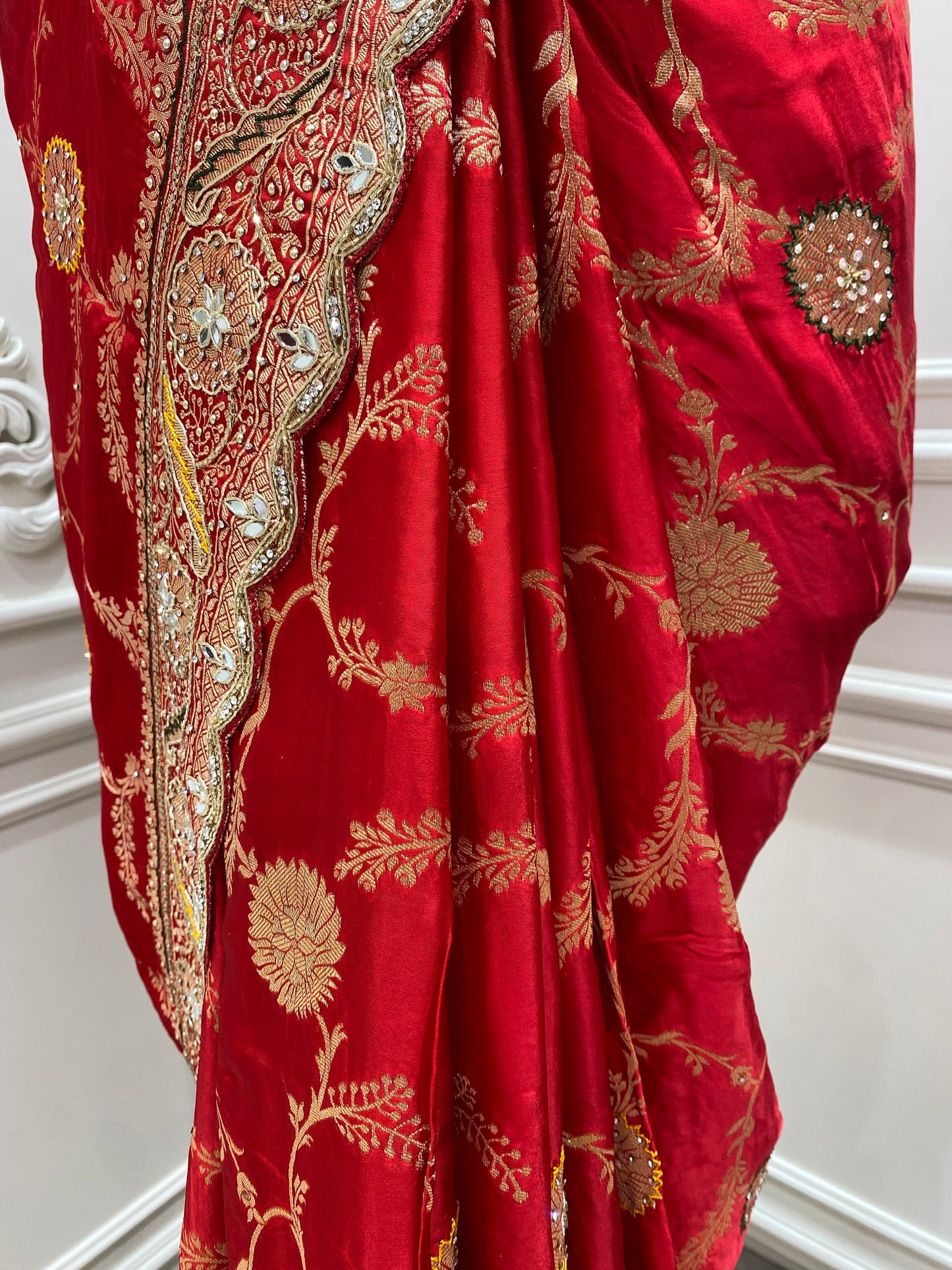 Pure silk saree with work