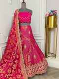 Magenta banarsi lehenga