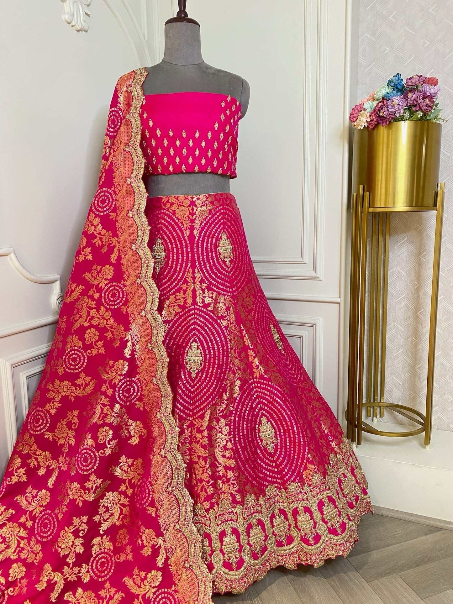 Magenta banarsi lehenga