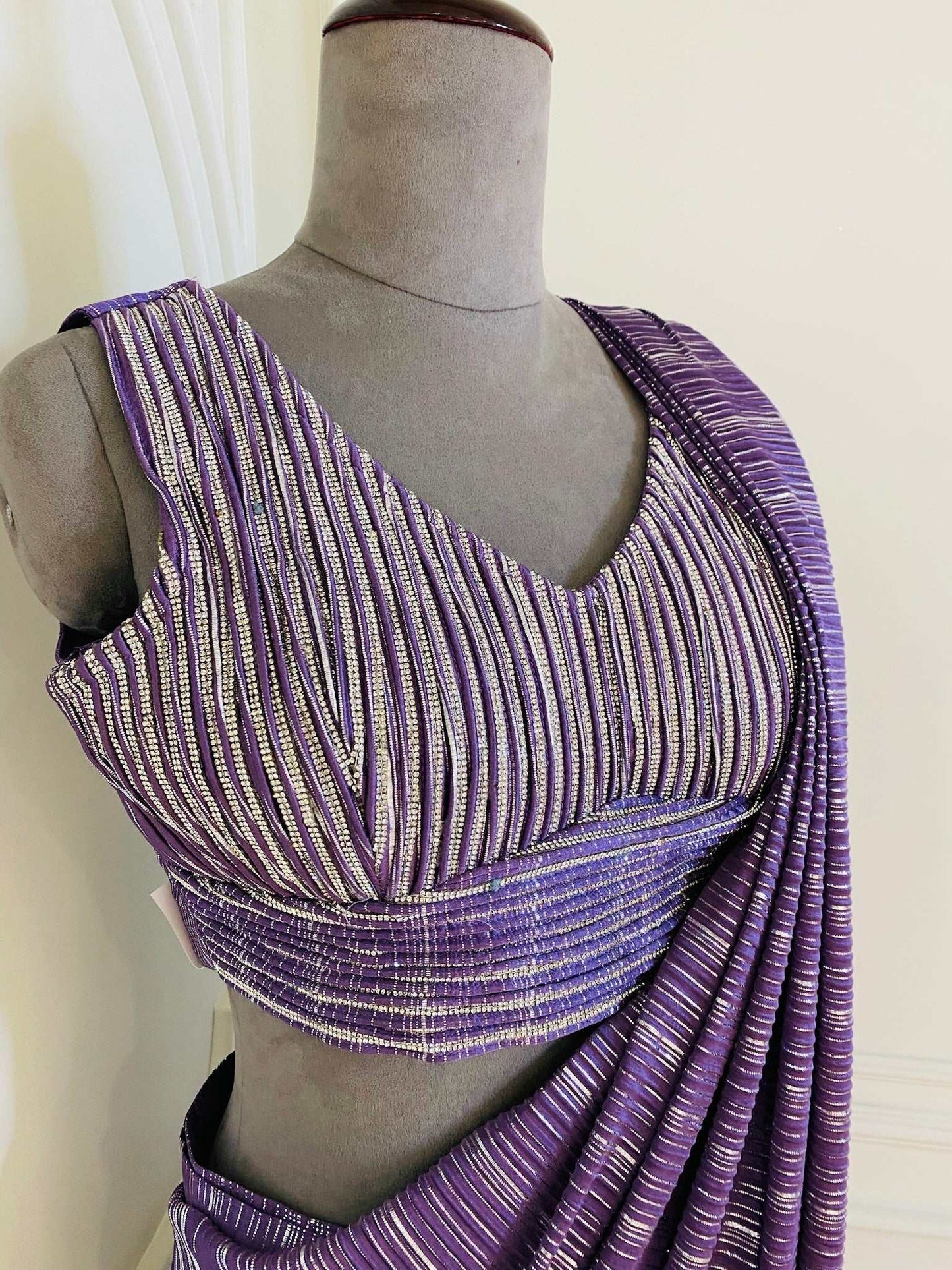 Galactic purple drape saree