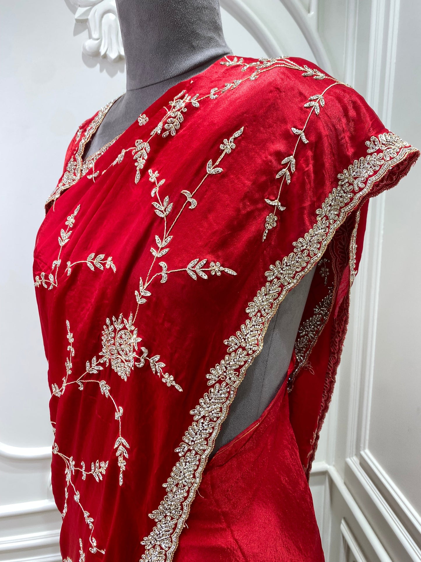 Caripaya saree hand work with zarkan