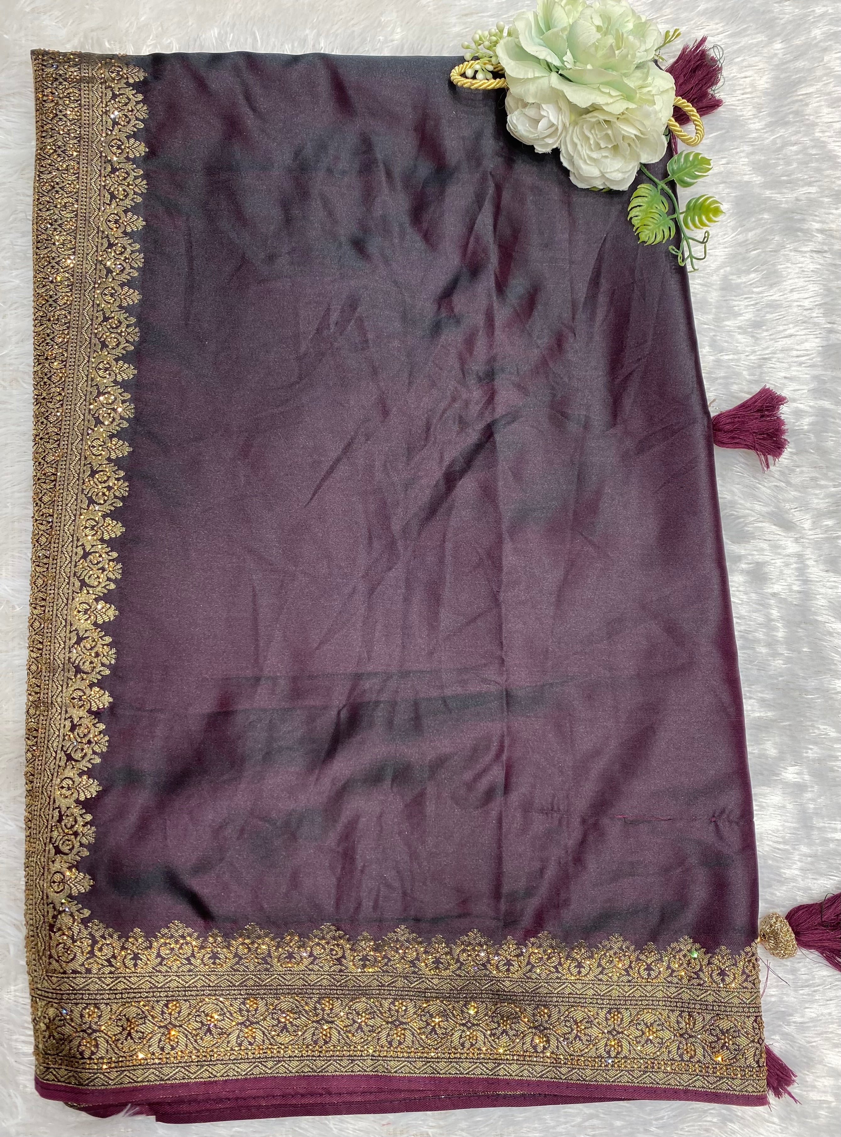 Palia silk saree with border