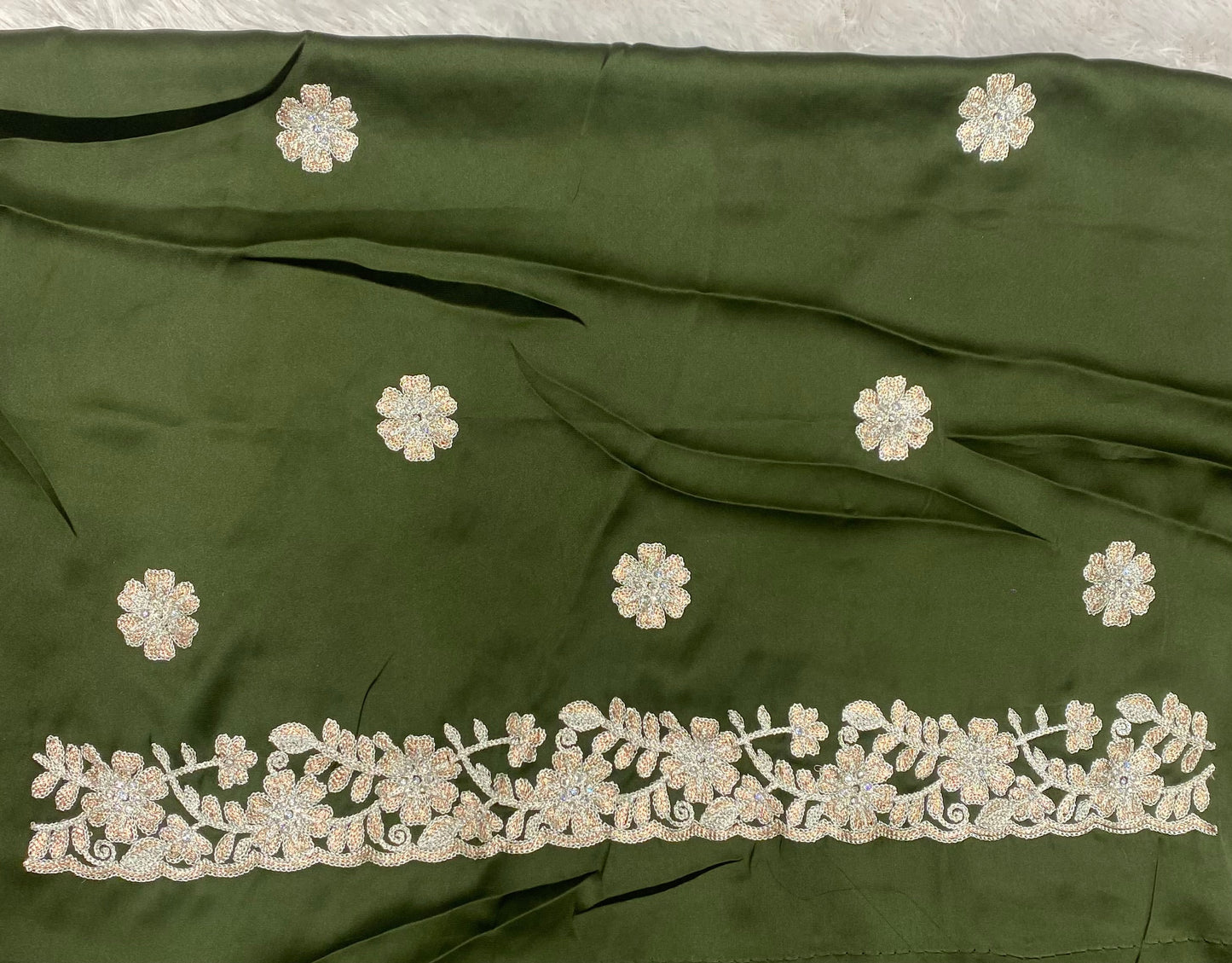 Silver zari saree