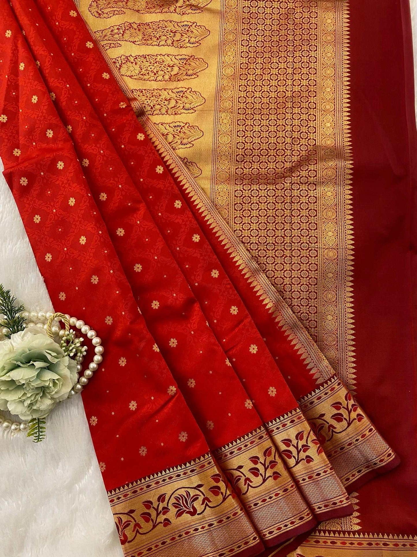 Orange Zariwork Pure Silk Saree