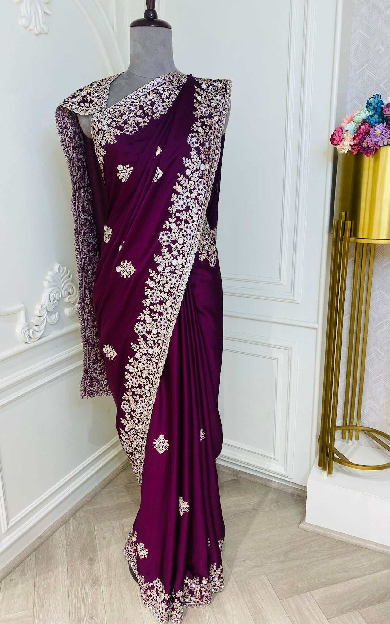 Gota Pati Satain Fabric Saree