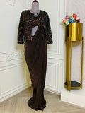 Dark brown Drape Saree
