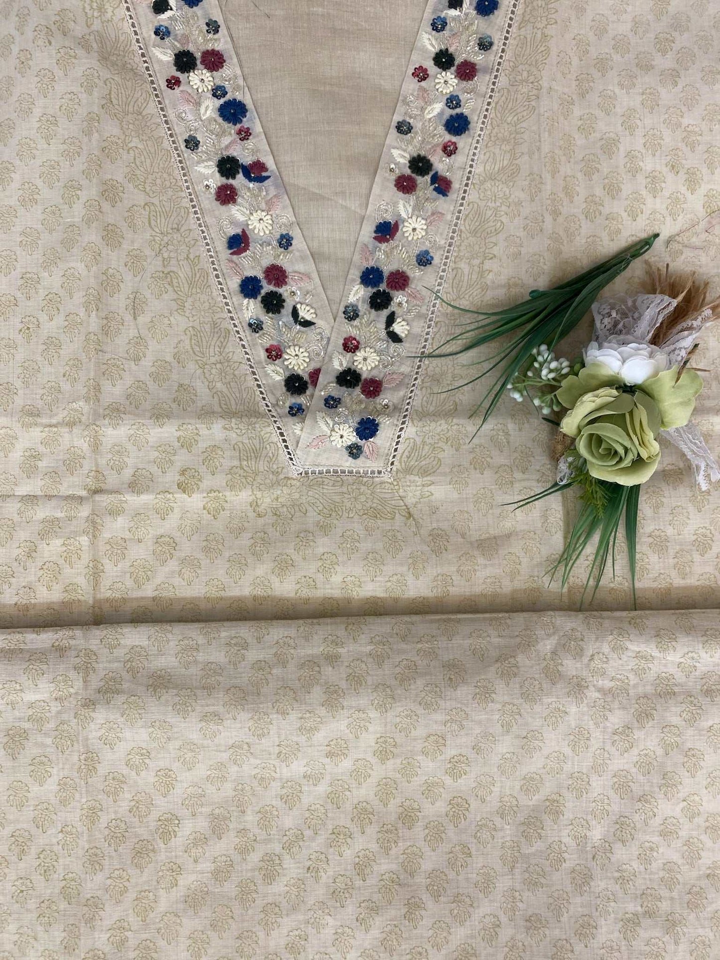 Ivory V Shape Neck