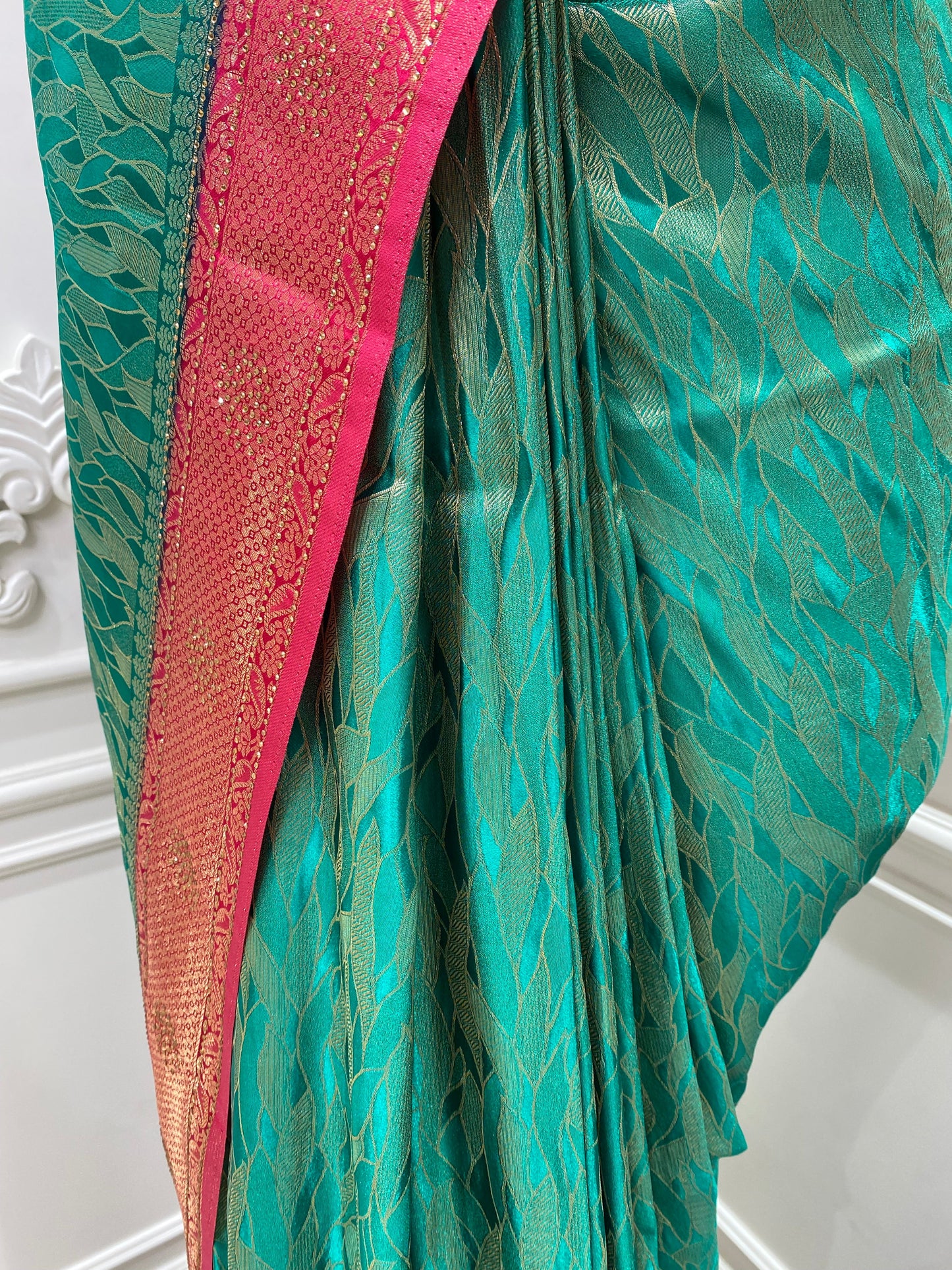 Soft silk saree with contrast border