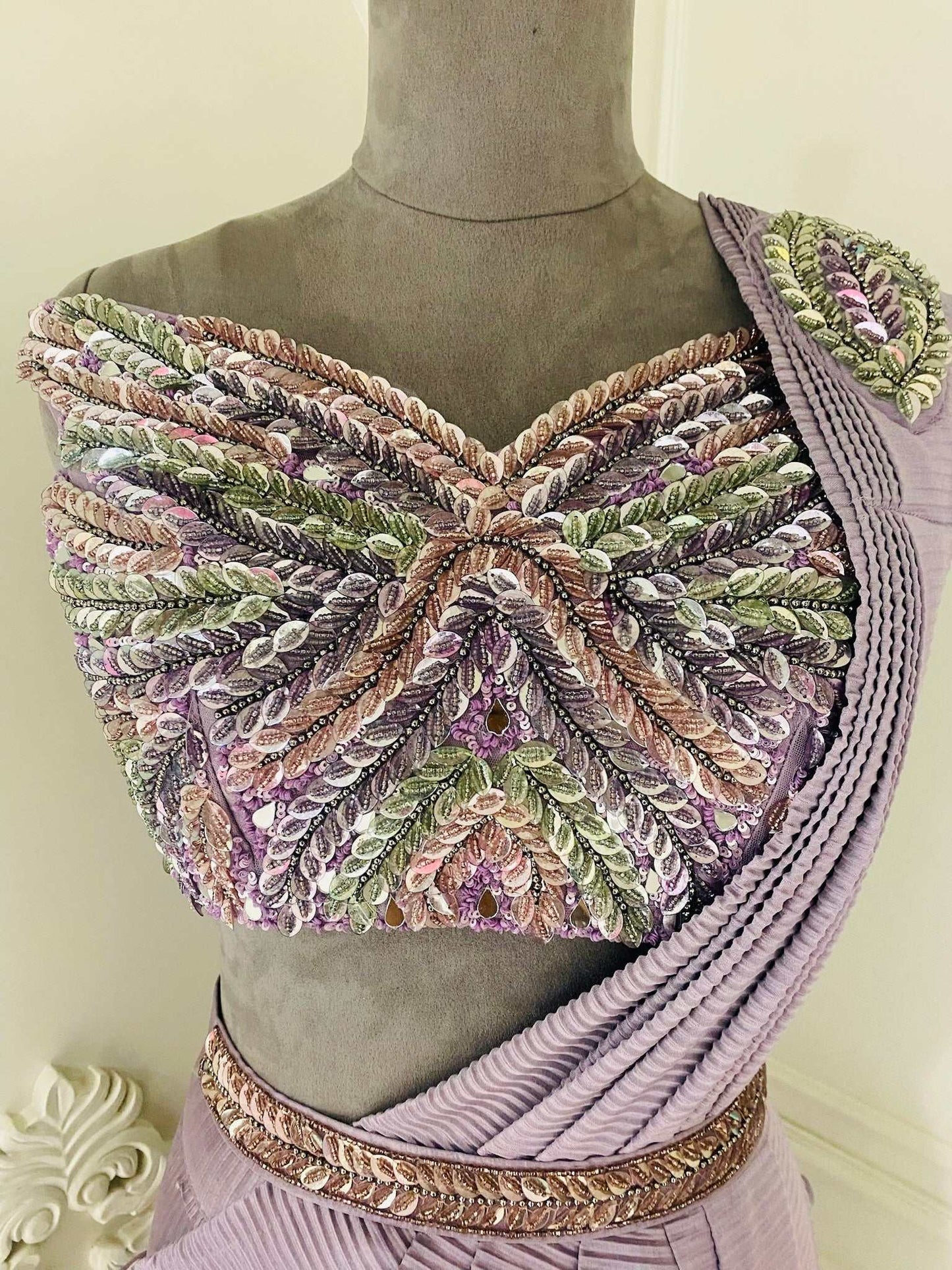 Elegant Lavender Drape Saree