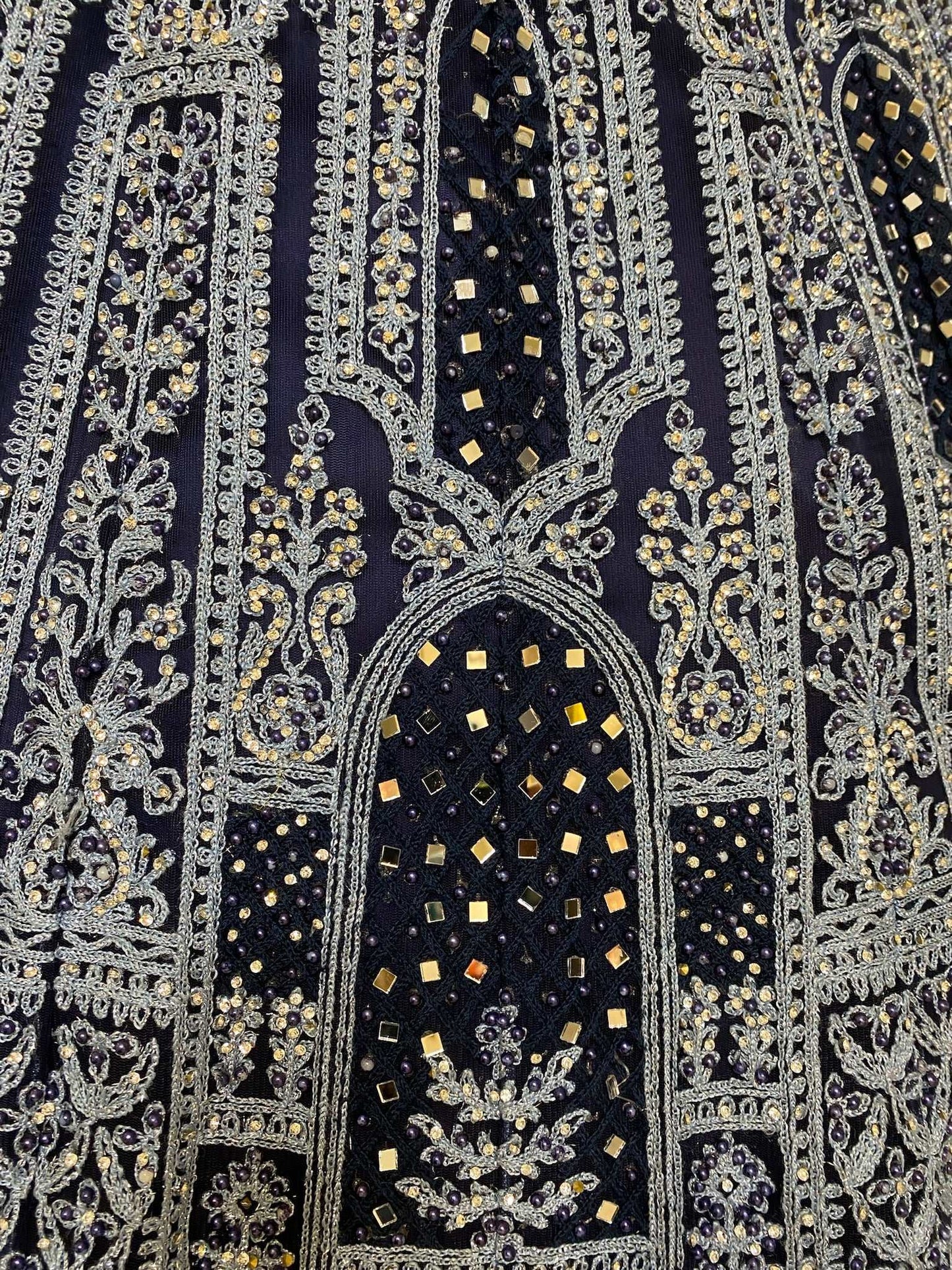 Dark Blue Net Lehenga