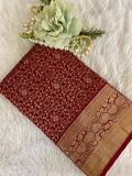 Maroon Zariwork Pure Silk Saree