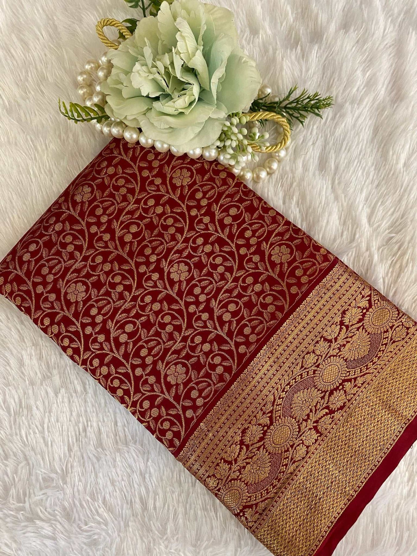 Maroon Zariwork Pure Silk Saree