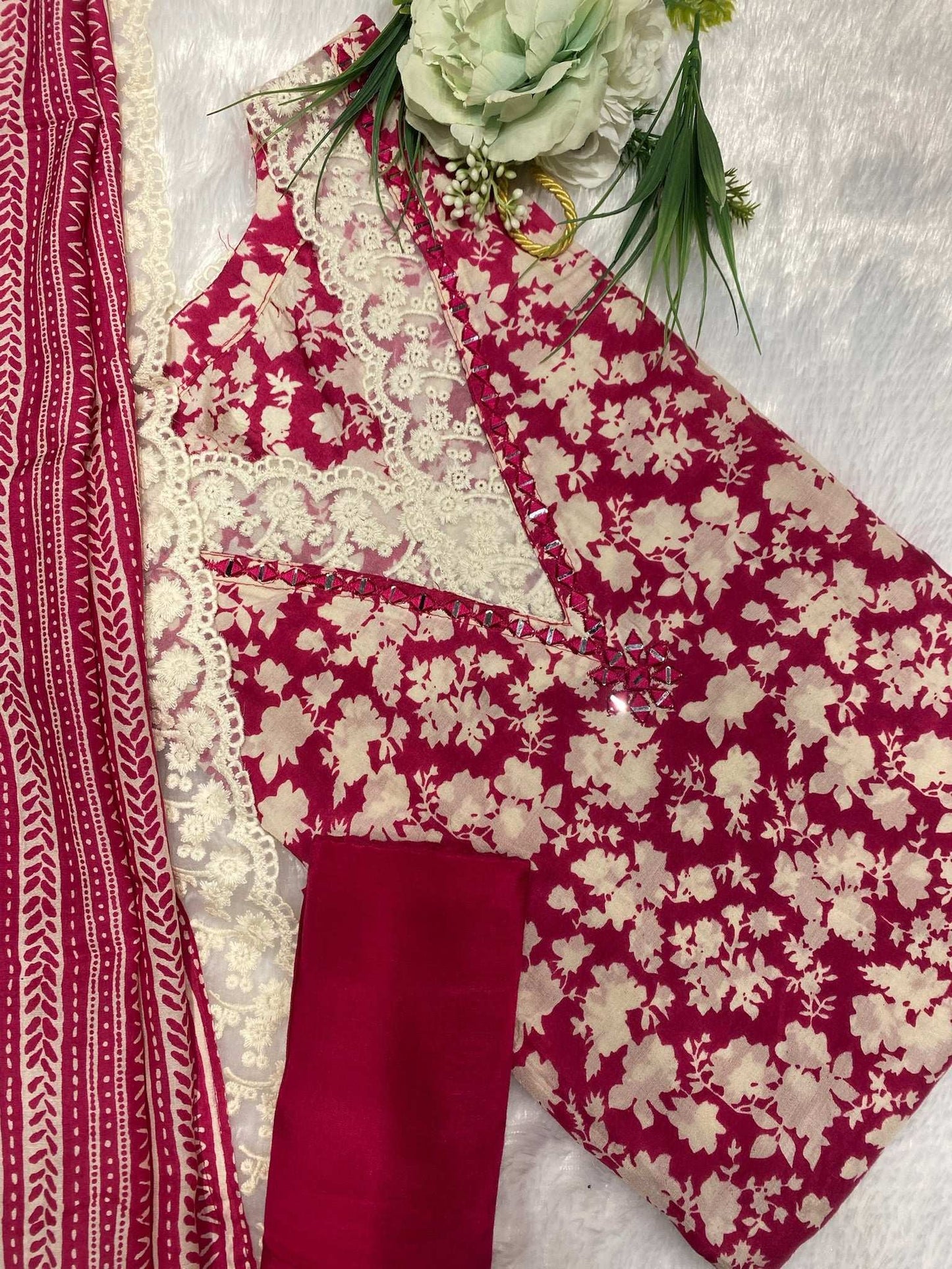 Rose Pink Muslin Suit