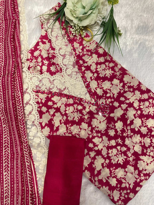 Rose Pink Muslin Suit