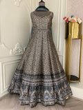 Raw Silk Printed Gown