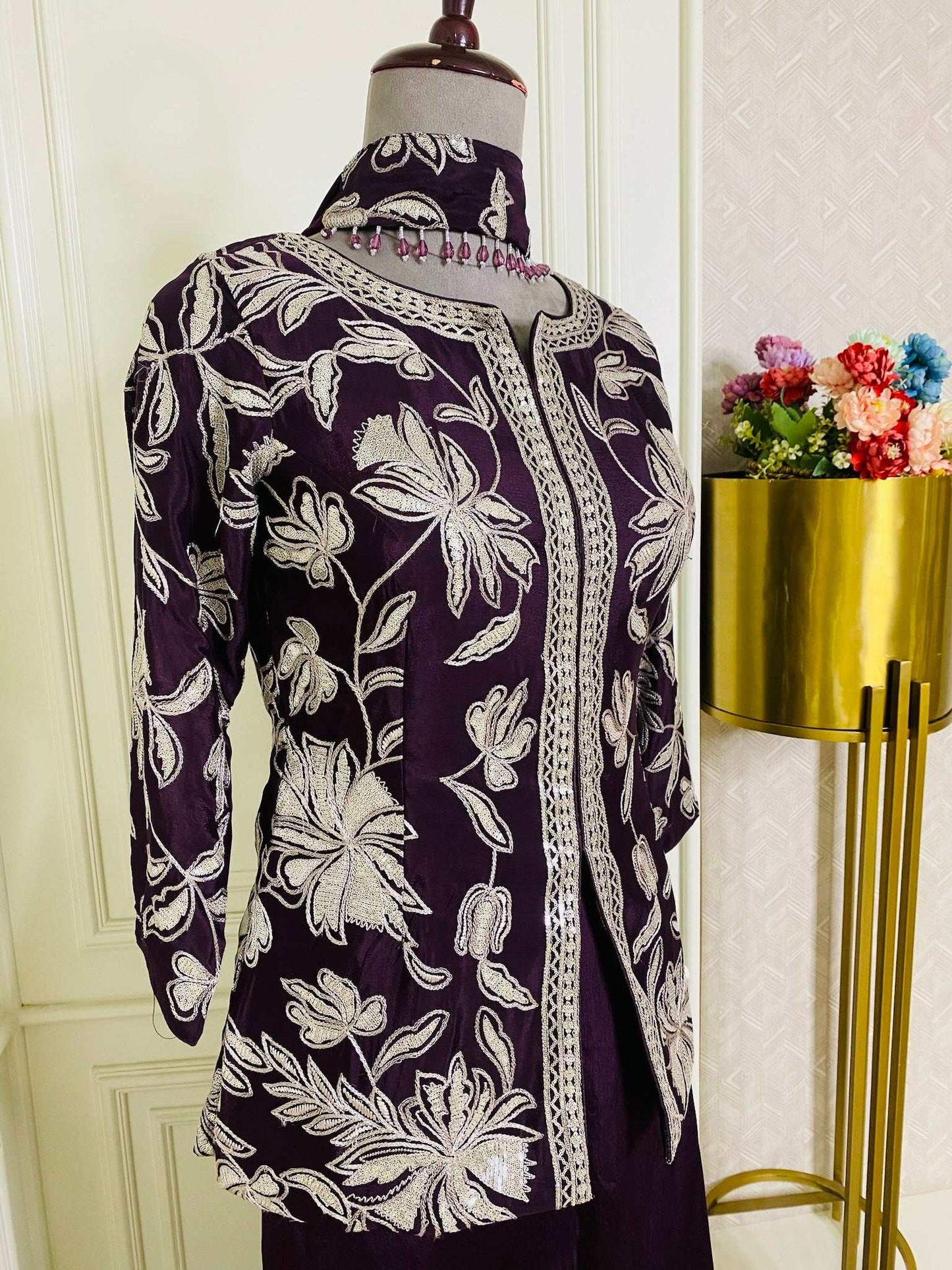 Dark wine Ready made suit