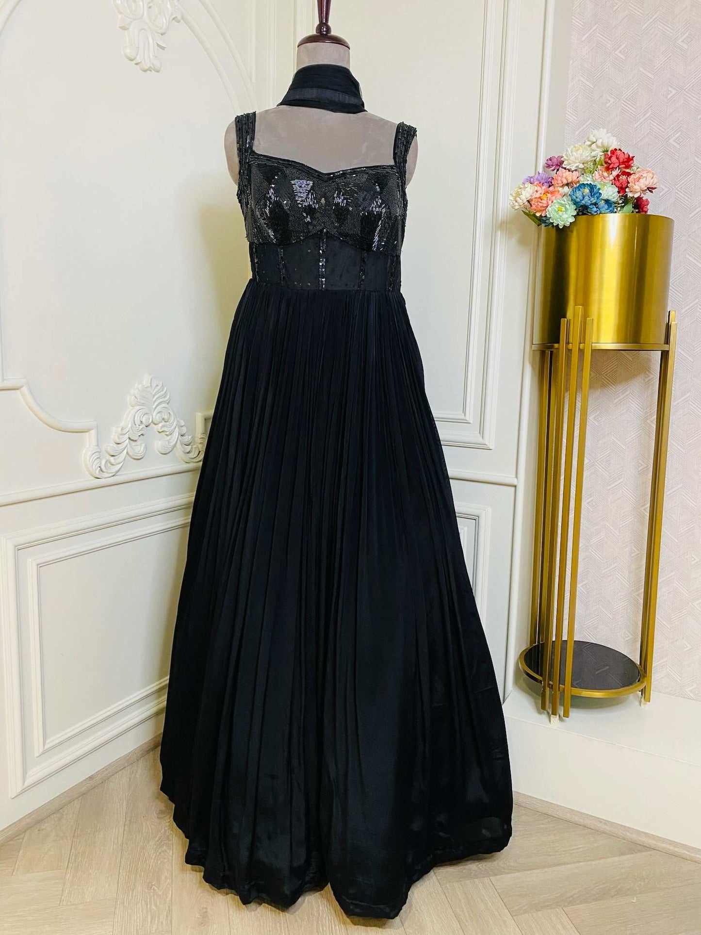 CLASSIC BLACK COLOR DRESS WITH HAND WORK