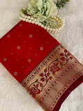 Orange Zariwork Pure Silk Saree