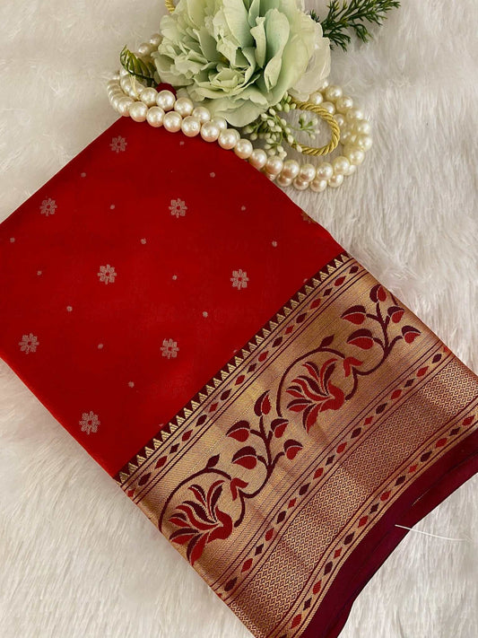 Orange Zariwork Pure Silk Saree