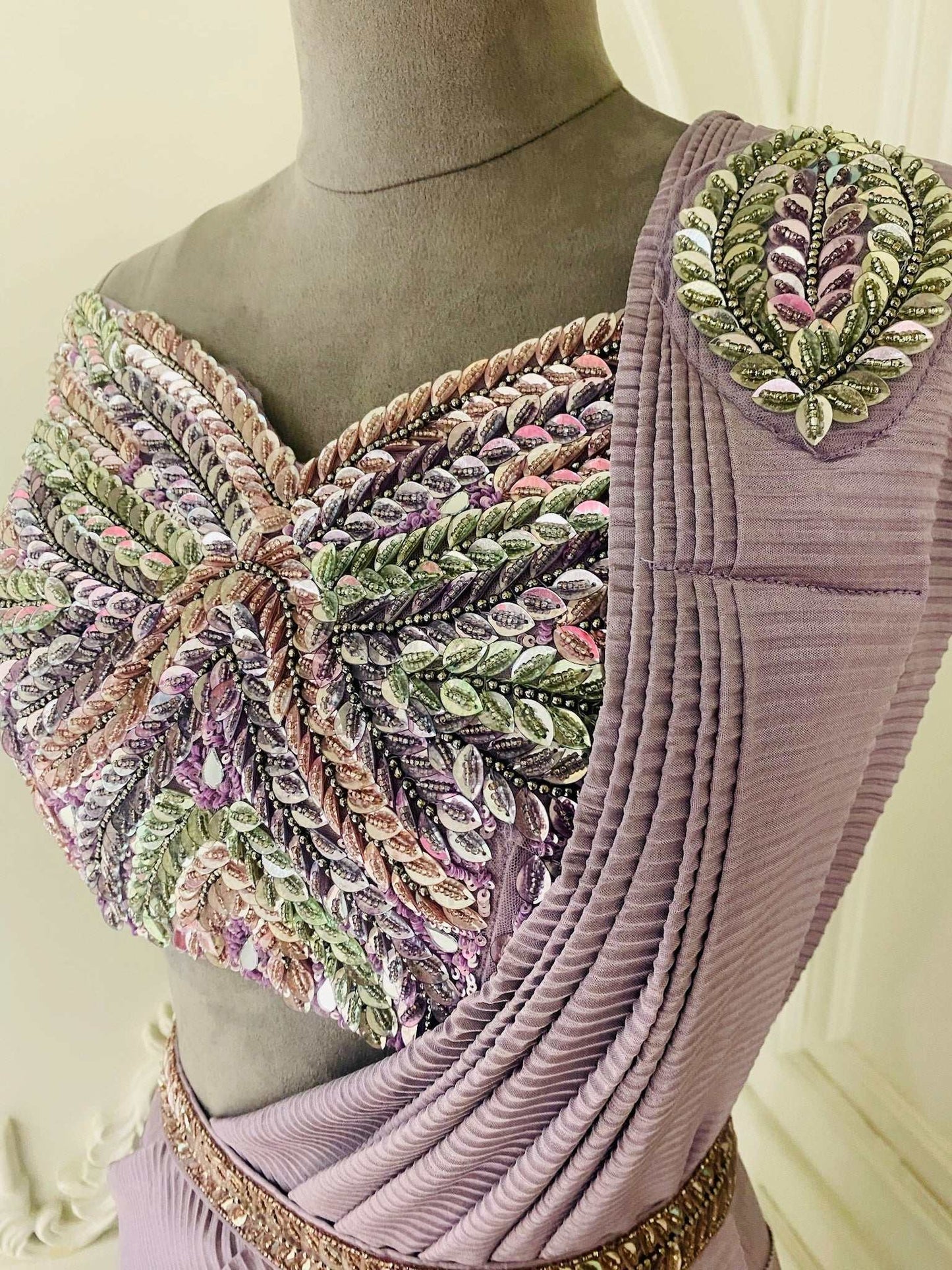 Elegant Lavender Drape Saree