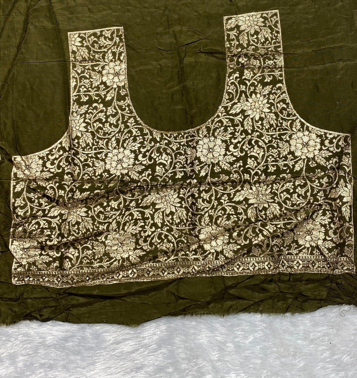 Opada silk saree with mirror work border