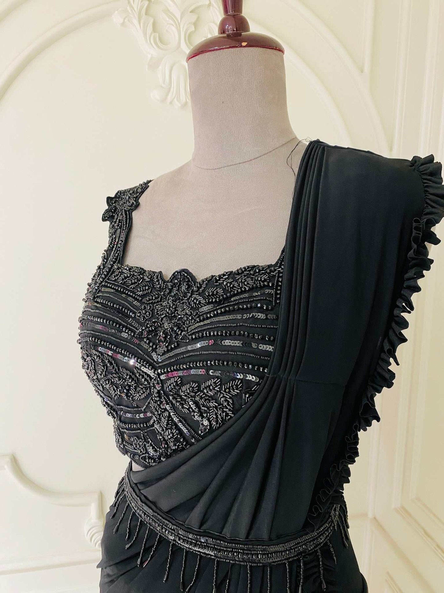 Classic Black Ready-to-Wear Saree