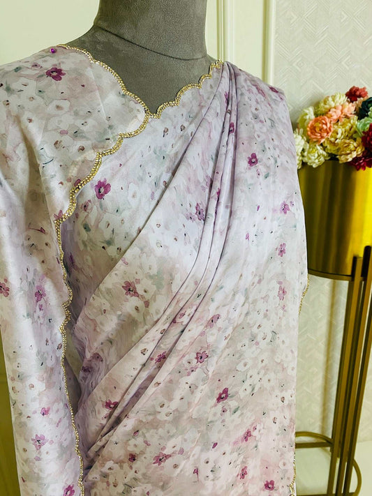 Soft Satin Printed Saree