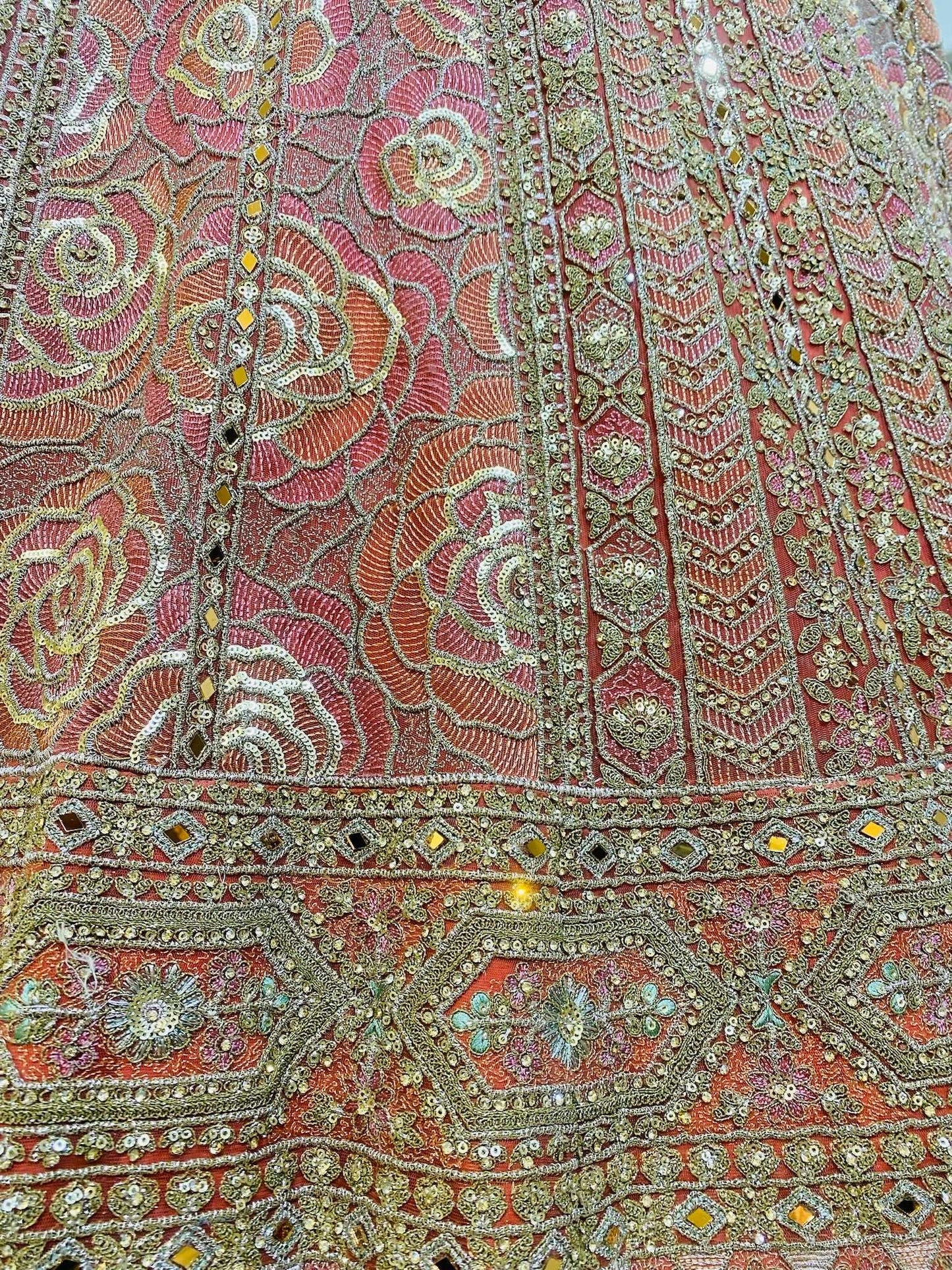 Engagement Saffron Zari Work Lehanga