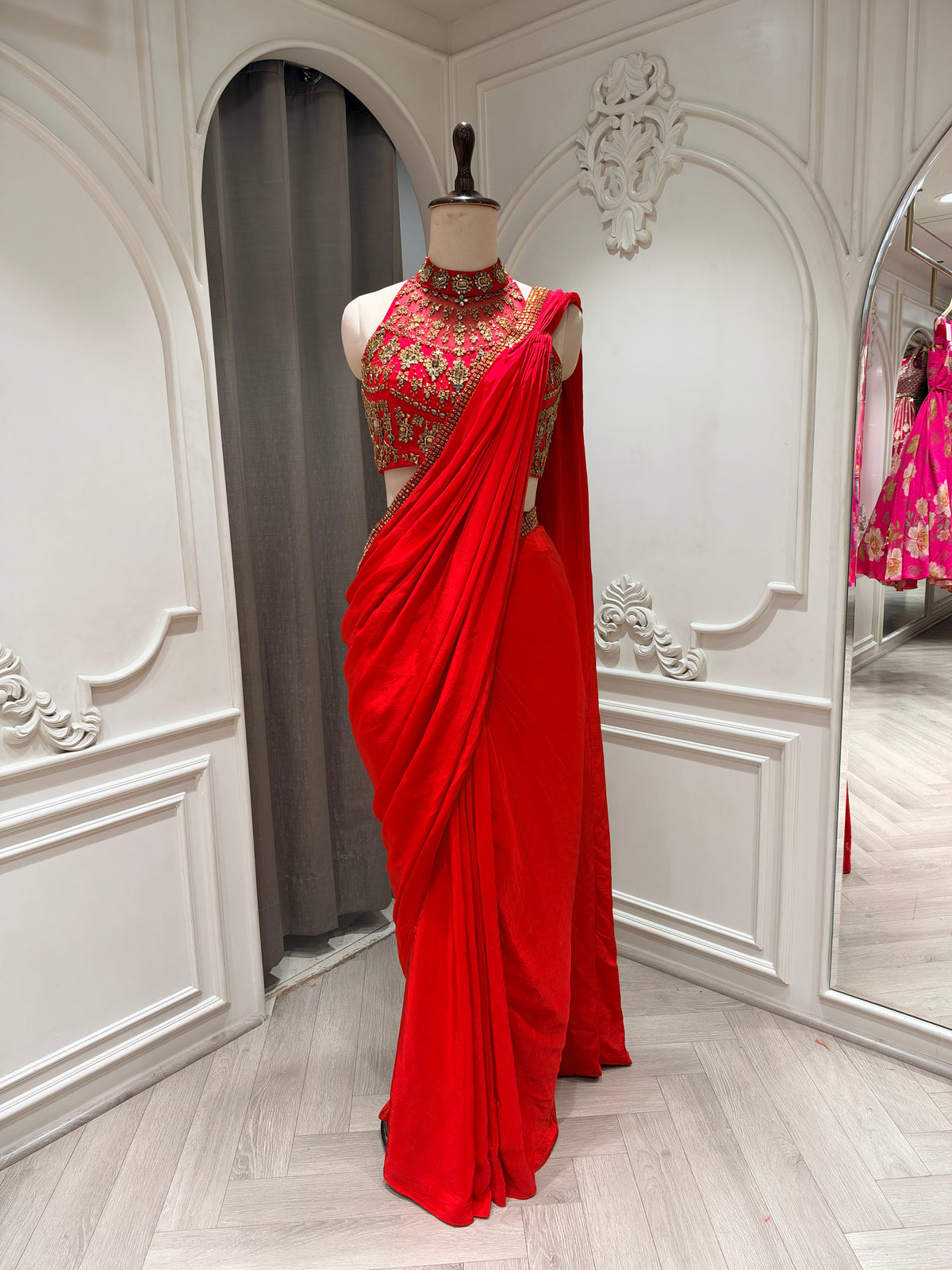 DRIVE SAREE - RED