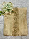 Golden Beige Embroidered Designer Suit Set