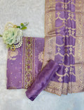Lavender Embroidered Designer Suit Set