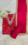Rani Bandhani Embroidered Suit Set