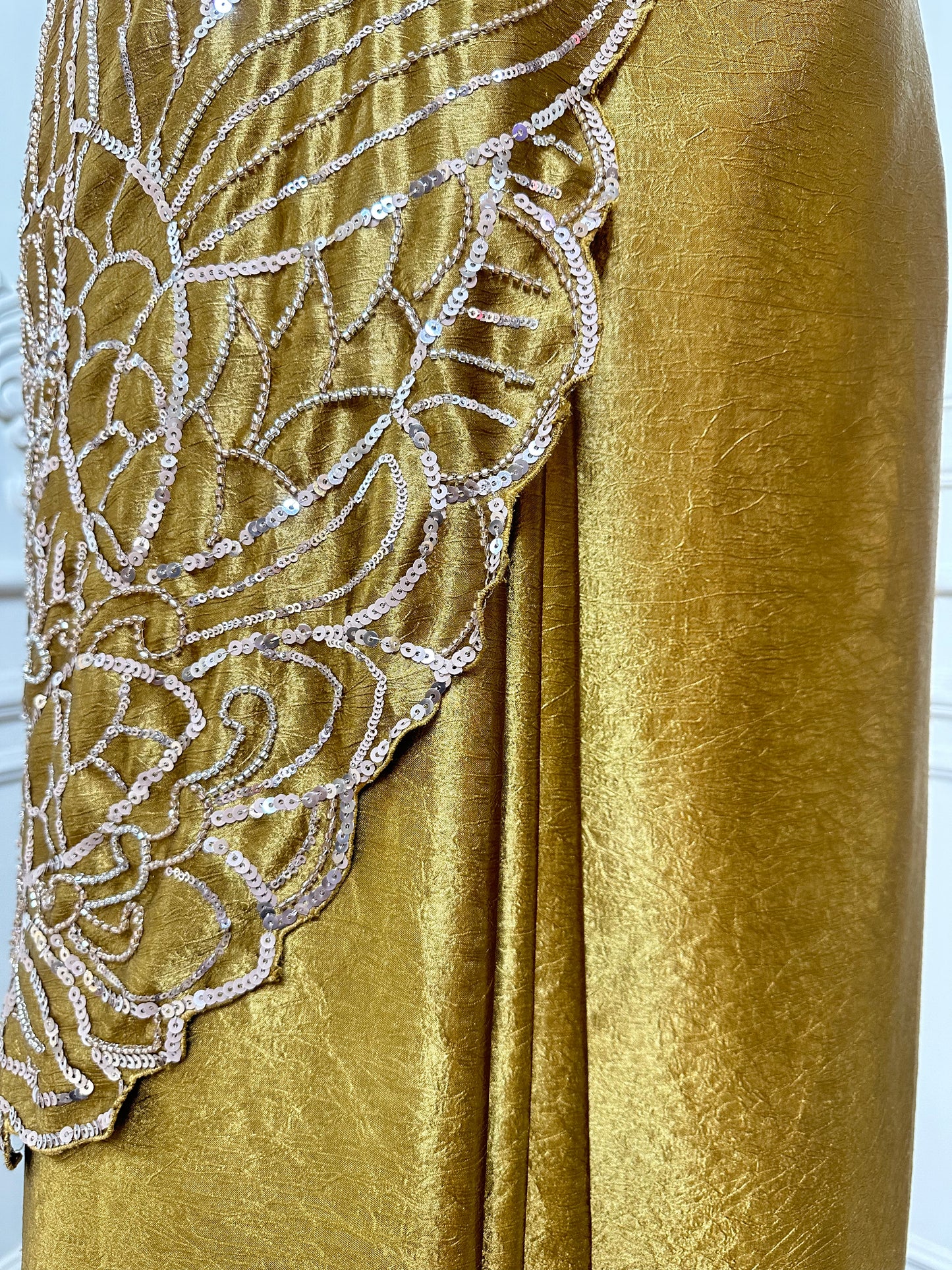 Olive Gold Designer Saree Set