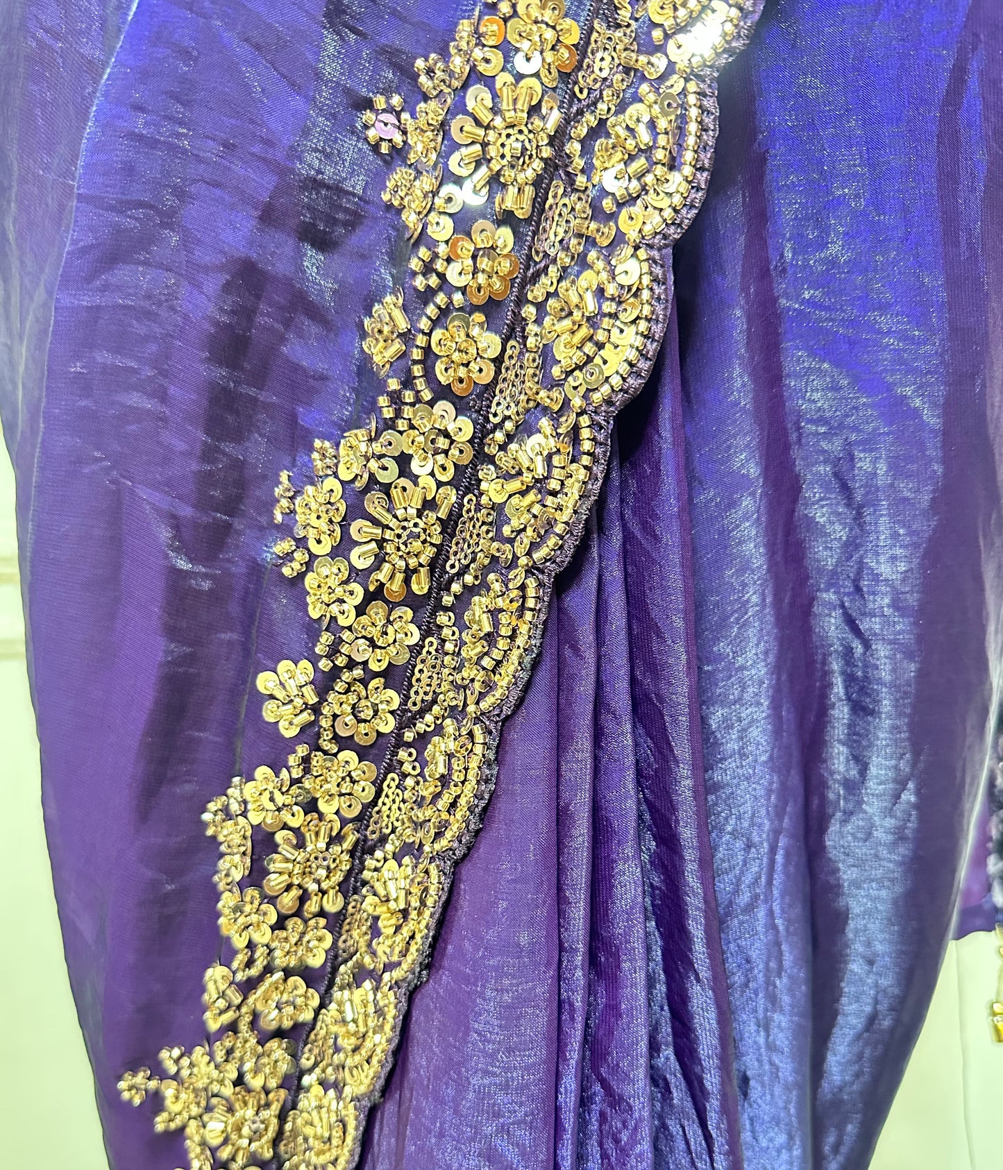 Royal Purple Designer Saree with Heavy Gold Embroidered Border