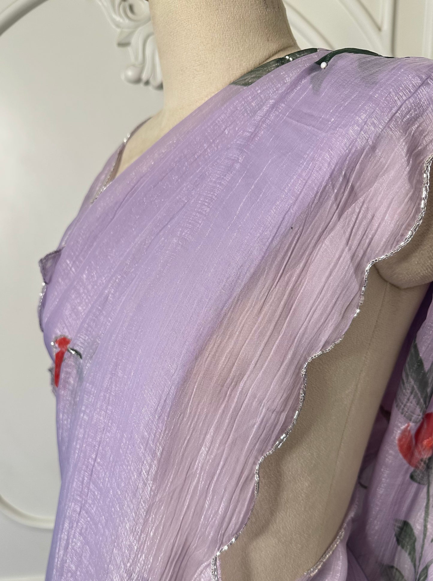 Lavender Floral Designer Saree