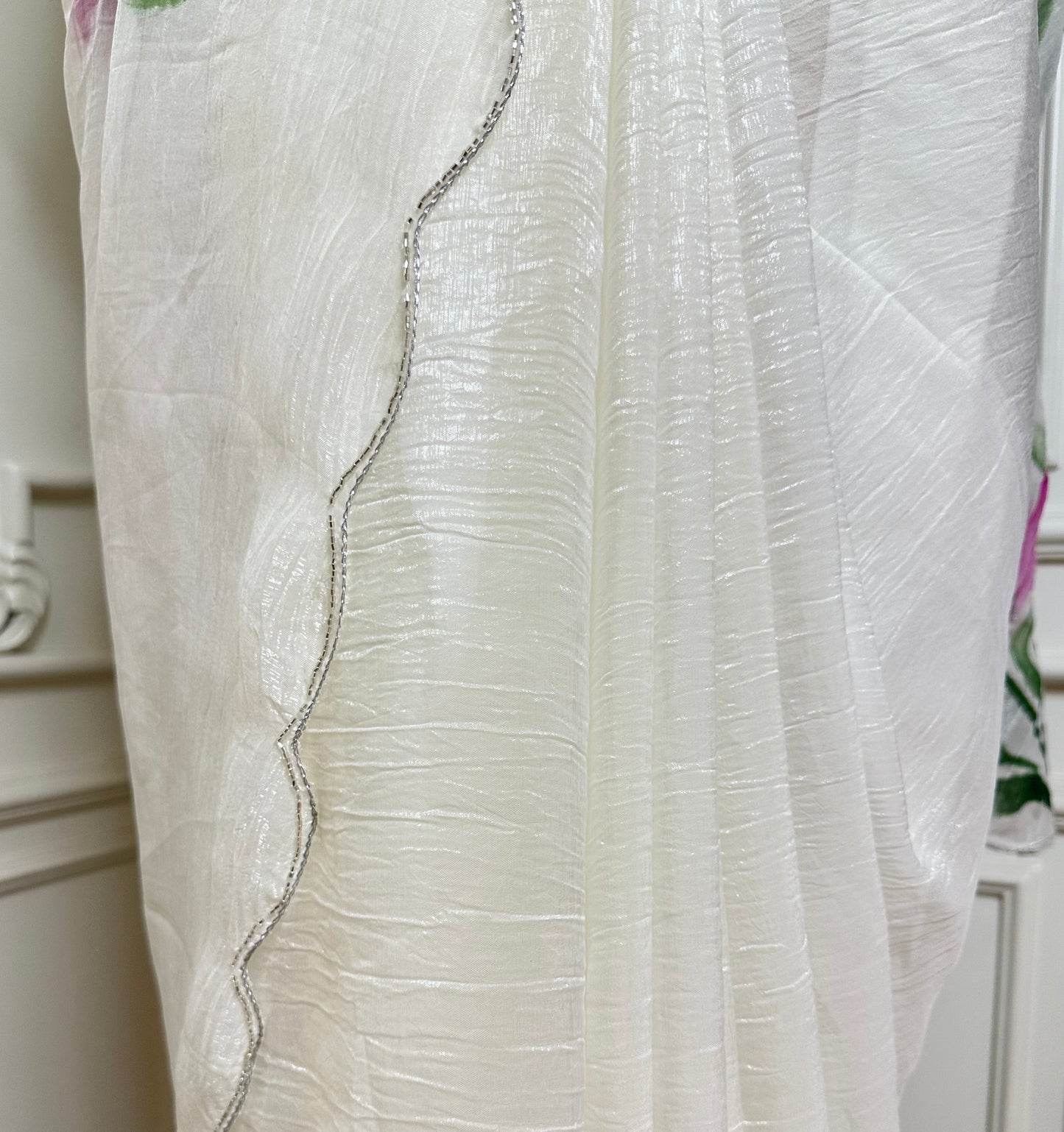 White Floral Designer Saree