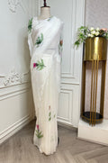 White Floral Designer Saree