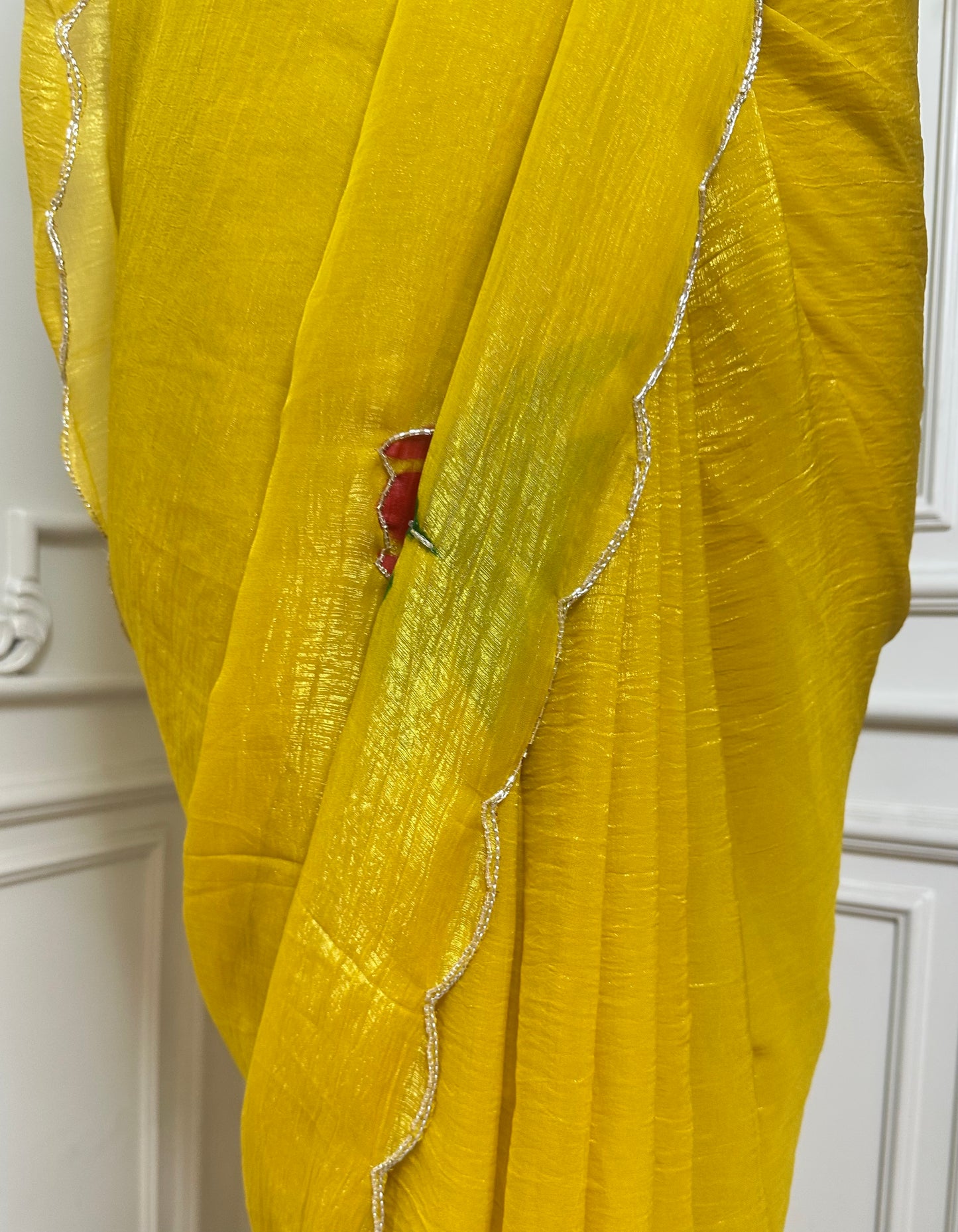 Sunshine Yellow Floral Designer Saree
