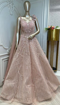 Blush Pink Embellished Designer Gown