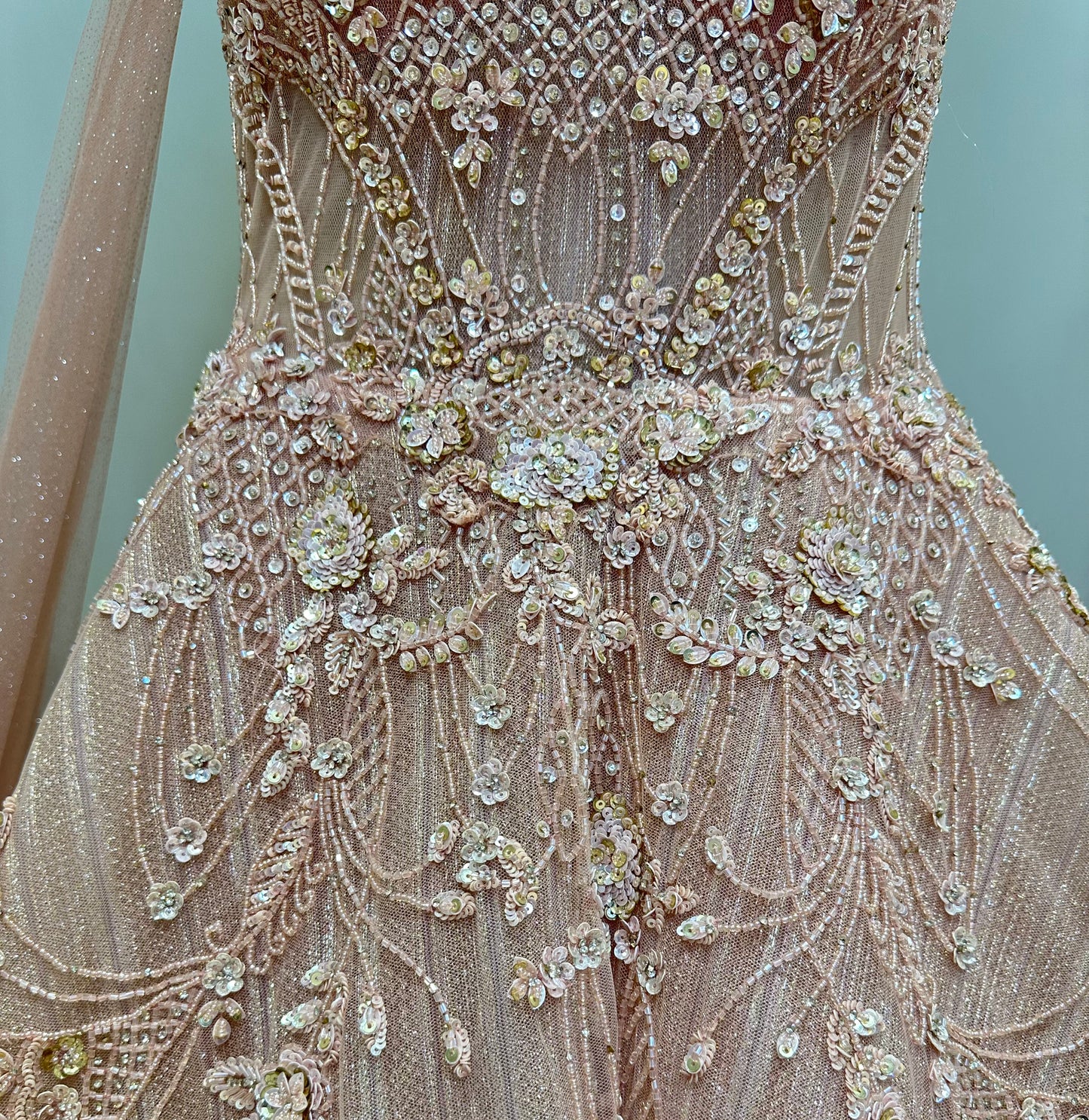 Blush Pink Embellished Designer Gown