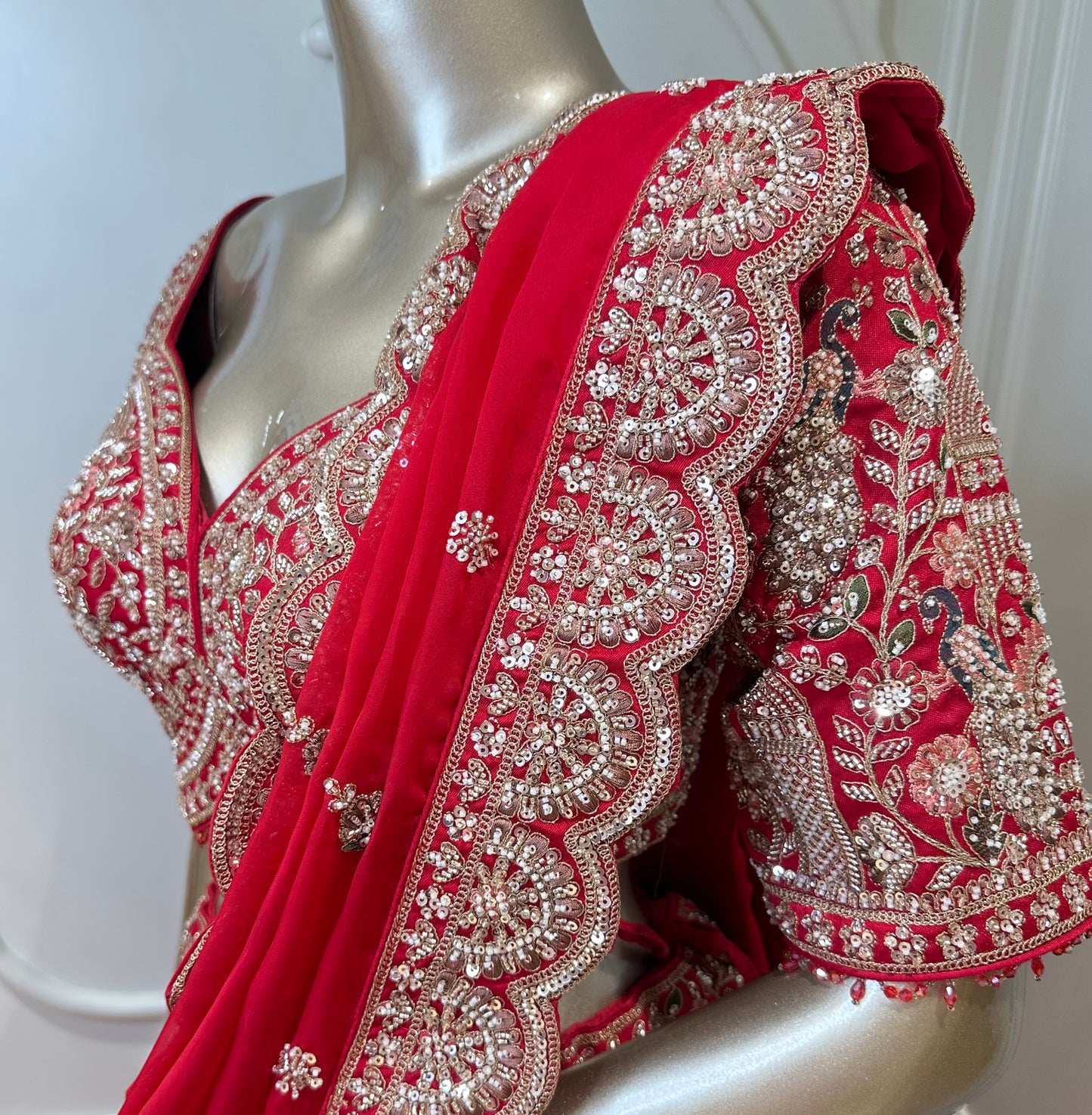 Ruby Red Bridal Lehenga Set