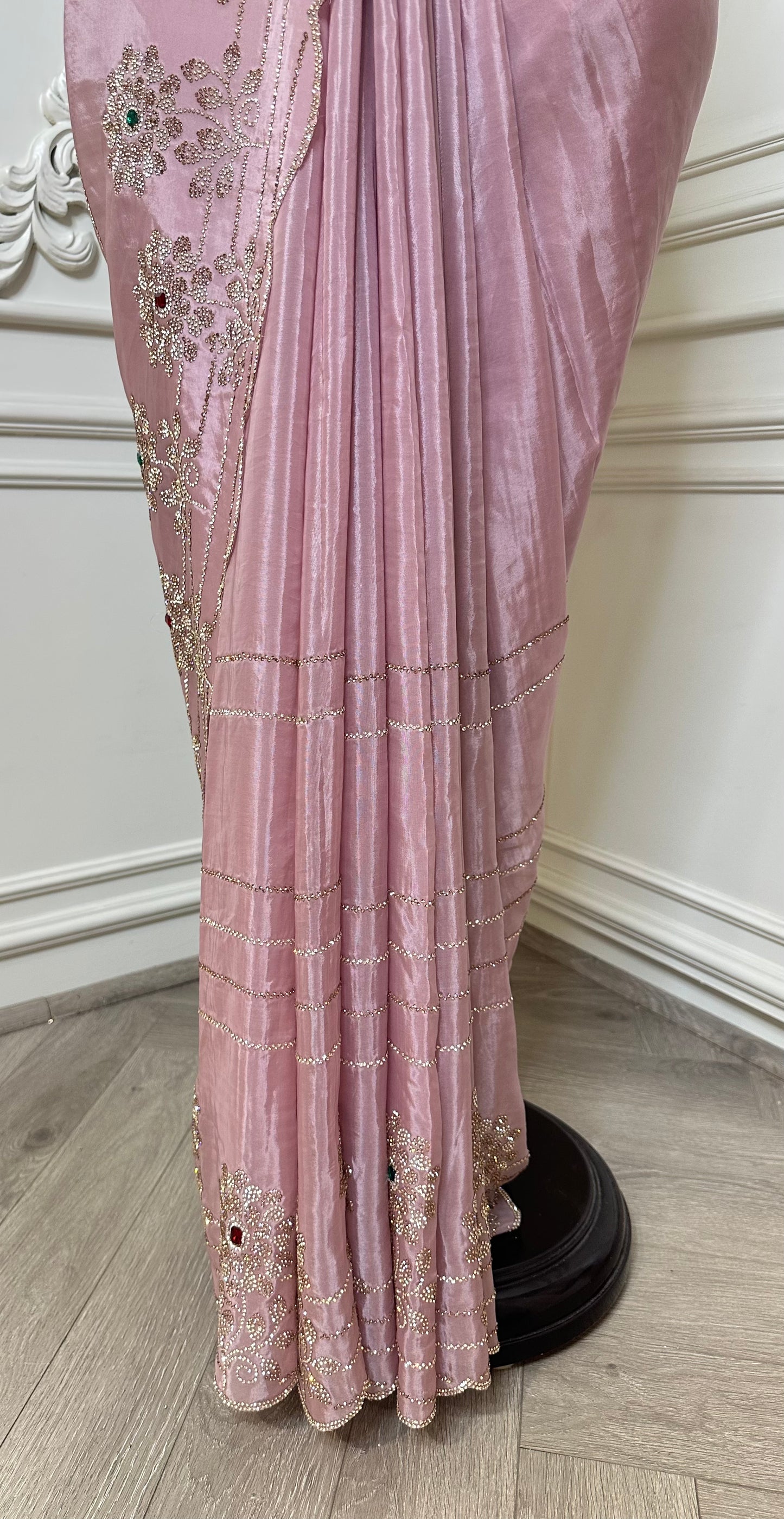 Blush Pink Embellished Saree
