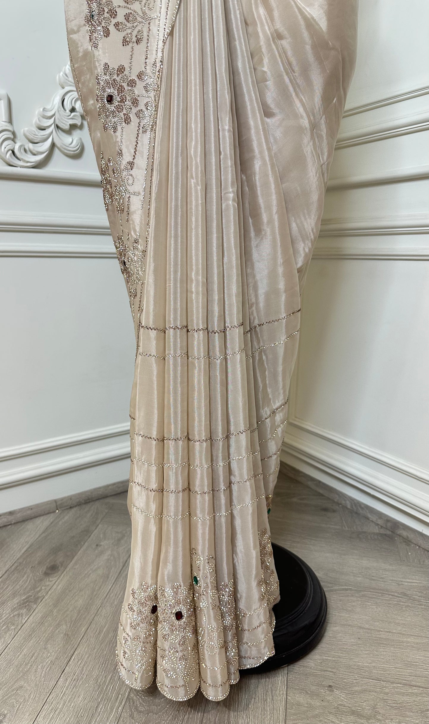Ivory Embellished Designer Saree
