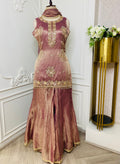 Mauve Embroidered Sharara Suit Set with Dupatta