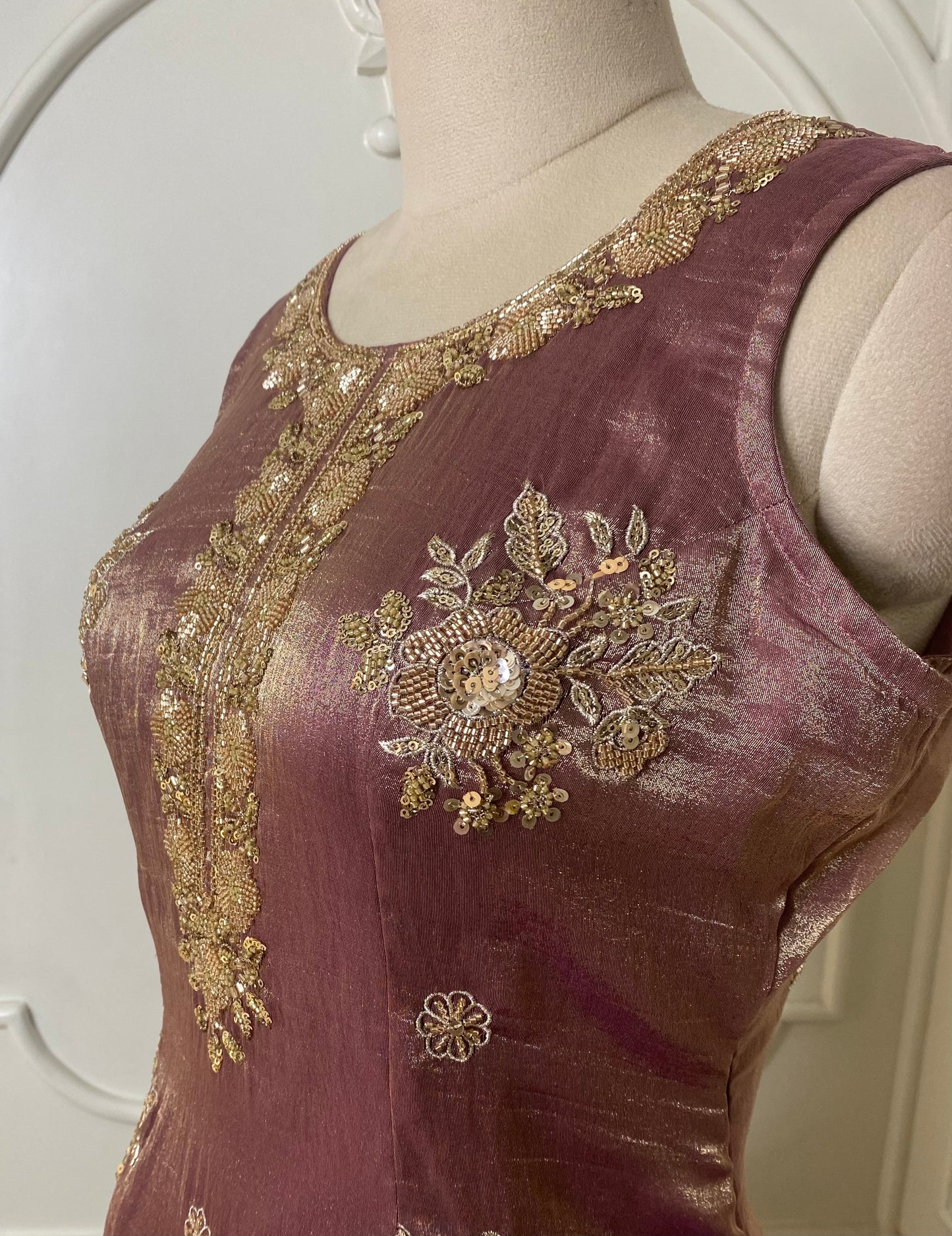 Mauve Embroidered Sharara Suit Set with Dupatta